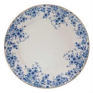 Porcelánový dezertní talíř s modrými květy Blue Flowers - Ø 21*2 cm BFLDP obraz