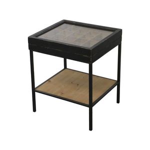Černý antik dřevěný coffee stolek s přihrádkami Storien - 44*41*53 cm 41049524 (41495-24) obraz