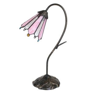 Stolní Tiffany lampa Flowerbell pink - 30*17*48 cm E14/max 1*25W 5LL-6246 obraz