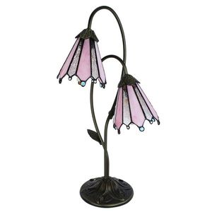 Stolní lampa Tiffany Flowerbell pink - 35*18*61 cm E14/max 2*25W 5LL-6251 obraz