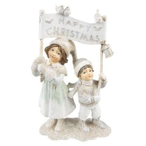 Vánoční dekorace soška děti Happy Christmas - 14*7*23 cm 6PR4806 obraz