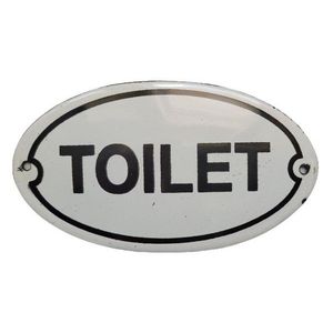 Krémová kovová smaltovaná cedule Toilet - 13, 5*7, 5 cm 2024300592605 obraz