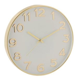Bílo-zlaté plastové hodiny se zlatými čísly Damio - Ø 39*4cm 6618 obraz