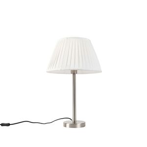 Klasická stolní lampa z oceli se skládaným odstínem bílá 35 cm - Simplo obraz