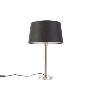 Moderní stolní lampa z oceli s černým odstínem 35 cm - Simplo obraz