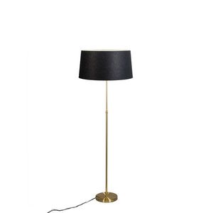 Stojací lampa zlatá / mosazná s černým odstínem nastavitelným 45 cm - Parte obraz