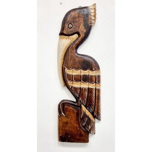 Tuin 85406 Dřevěná socha pelikán, nástěnná, 60 m obraz