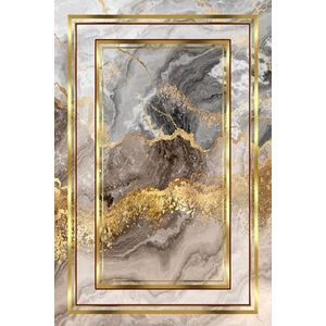 Conceptum Hypnose Koberec Marble Frame 80x200 cm šedý/zlatý obraz