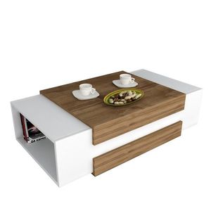 Hanah Home Konferenční stolek Nora 110 cm bílý/hnědý obraz