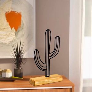 Hanah Home Kovová dekorace Cactus 41 cm černá obraz