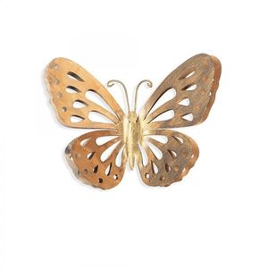 Hanah Home Nástěnná kovová dekorace Motýl 32x29 cm zlatá obraz