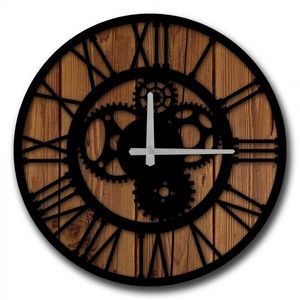 Hanah Home Nástěnné hodiny Ozubená kolečka 50 cm hnědo-černé obraz
