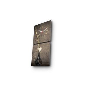 Hanah Home Obrazové nástěnné hodiny Váza 60x28 cm vícebarevné obraz