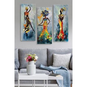 Hanah Home Sada obrazů Africké ženy 20x50 cm 3 ks obraz