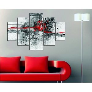 Hanah Home Vícedílný obraz Black Red 92 x 56 cm obraz