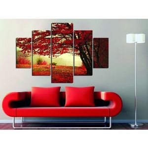 Hanah Home Vícedílný obraz Rudý Podzim 92 x 56 cm obraz