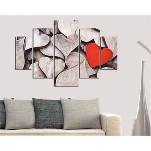 Hanah Home Vícedílný obraz Wooden heart 92 x 56 cm obraz