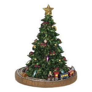 Hrací vánoční stromek s vláčkem - Ø 15*18 cm 6PR2845 obraz