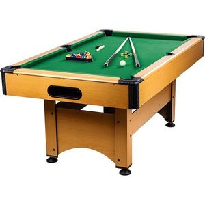 GamesPlanet® 1416 pool billiard kulečník s vybavením, 6 ft, sv. dřevo obraz