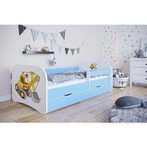 Kocot kids Dětská postel Babydreams bagr modrá, varianta 70x140, bez šuplíků, bez matrace obraz