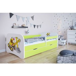 Kocot kids Dětská postel Babydreams bagr zelená, varianta 70x140, bez šuplíků, bez matrace obraz