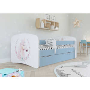Kocot kids Dětská postel Babydreams kůň modrá, varianta 70x140, bez šuplíků, bez matrace obraz