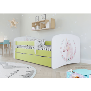 Kocot kids Dětská postel Babydreams kůň zelená, varianta 70x140, se šuplíky, bez matrace obraz