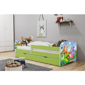 Kocot kids Dětská postel Babydreams safari zelená, varianta 70x140, bez šuplíků, bez matrace obraz