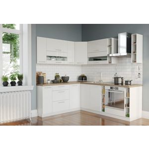 Rohová kuchyně COLBY 190x230, bílý lesk obraz