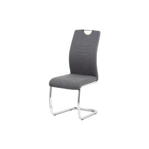 Jídelní židle CYLINDRICA, šedá látka/ekokůže/chrom obraz