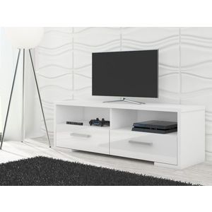 Televizní stolek PENONG, bílá/bílý lesk, 5 let záruka obraz