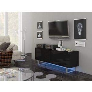 Televizní stolek BOKARO 1, černá/černý lesk, 5 let záruka obraz