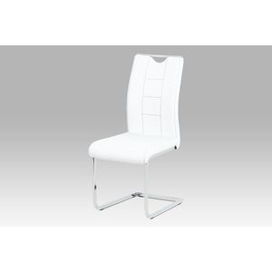 Jídelní židle BURLAT, bílá/chrom obraz