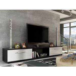 Televizní stolek LOBA RTV, černá/bílý lesk obraz