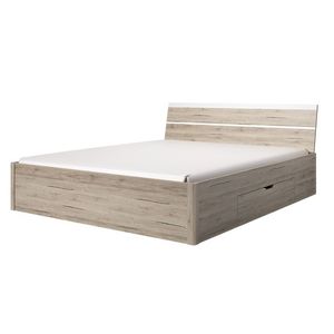 MAGGIE postel 160x200 cm, dub san remo světlý/bílá obraz