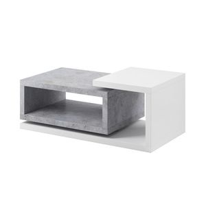KAGOSHI konferenční stolek, bílá/beton colorado obraz
