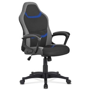 Kancelářská židle CLOUDVEIL, černá/šedá/modrá látka obraz