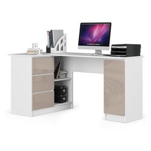 Ak furniture Rohový psací stůl B20 bílý/cappuccino levý obraz