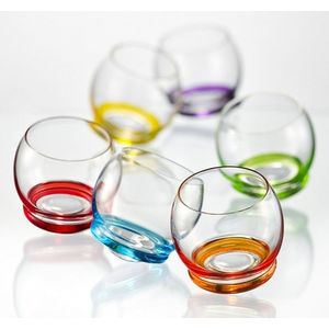 Crystalex Barevné tančící skleničky mini CRAZY 60 ml, 6 ks obraz