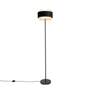 Moderní stojací lampa černá se zlatou - Elif obraz