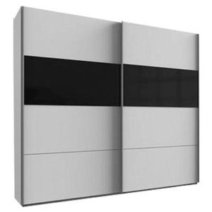 Skříň S Posuvnými Dveřmi Bramfeld, bílá/sklo Černé obraz