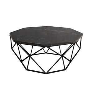 Hanah Home Konferenční stolek Diamond 90 cm černý mramor obraz