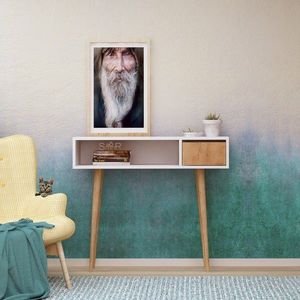 Hanah Home Konzolový stolek Kiogi 100 cm bílý/hnědý obraz