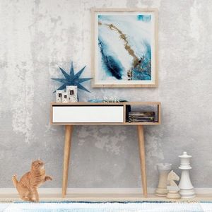 Hanah Home Konzolový stolek Oseyo 100 cm hnědý/bílý obraz