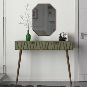 Hanah Home Toaletní stolek Forest Aynali 120 cm hnědý/zelený obraz