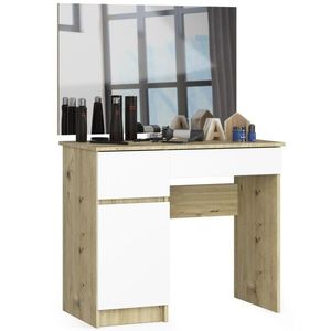 Ak furniture Kosmetický stolek se zrcadlem P-2/SL I dub artisan/bílý levý obraz