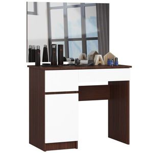 Ak furniture Kosmetický stolek se zrcadlem P-2/SL I dub wenge / bilý levý obraz
