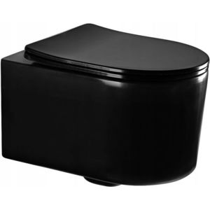 MEXEN/S Sofia Závěsná WC mísa včetně sedátka s slow-slim, z duroplastu, černá matná 30541085 obraz