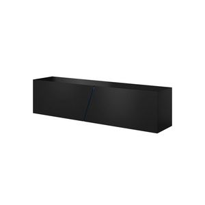 Vivaldi TV stolek Slant s LED osvětlením 160 cm černý mat/černý lesk obraz