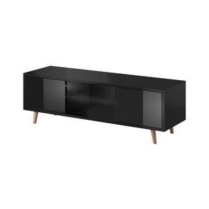 Vivaldi TV stolek Sweden 140 cm černý mat/černý lesk obraz